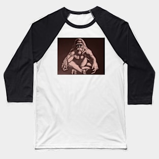 Cross Legged Sasquatch Baseball T-Shirt